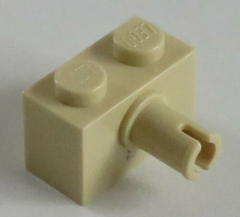 LEGO - Stein / Brick 1 x 2 mit Pin (8 Stück), beige # 2458