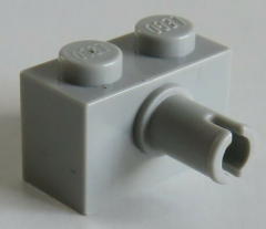 LEGO - Stein / Brick 1 x 2 mit Pin (8 Stück), hellgrau # 2458