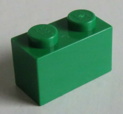 LEGO - Stein / Brick 1 x 2 (10 Stück), grün # 3004