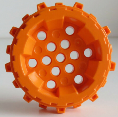 LEGO - Rad Hartplastik mit kleinen Stollen (4 Stück), orange # 64711