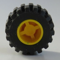 LEGO - Reifen / Tire 21 mm D x 12 mm mit Felge (12 Stück), gelb # 6014ac01