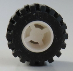 LEGO - Reifen / Tire 21 mm D x 12 mm mit Felge (12 Stück), weiß # 6014ac01