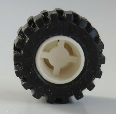 LEGO - Reifen / Tire 21 mm D x 12 mm mit Felge (12 Stück), weiß # 6014bc01