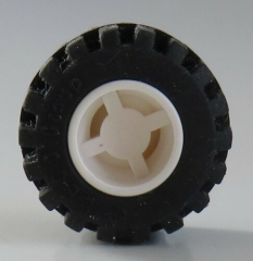 LEGO - Reifen / Tire 21 mm D x 12 mm mit Felge (12 Stück), weiß # 6014bc05