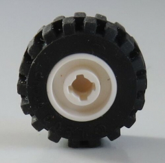 LEGO - Reifen / Tire 21 mm D x 12 mm mit Felge (12 Stück), weiß # 6014bc05