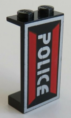 LEGO - Paneel 1 x 2 x 3 bedruckt mit Space Police Logo, schwarz # 2362pb05