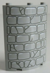 LEGO - Paneel / Cylinder Quater 4 x 4 x 6 als Steinmauer , hellgrau # 30562px1
