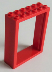 LEGO - Rahmen / Frame Türrahmen 2 x 6 x 6 (2 Stück), rot # 6235